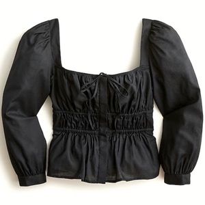 NWT 100% Cotton J.Crew Cinched Waist Top on Herringbone Cotton